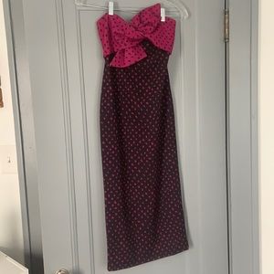 TOPSHOP Bow Twist Midi Stretch Dress